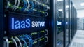 IaaS Infrastructure as a Service server display on a rack in a modern cloud computing data center Royalty Free Stock Photo