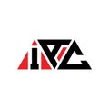 IAC triangle letter logo design with triangle shape. IAC triangle logo design monogram. IAC triangle vector logo template with red Royalty Free Stock Photo