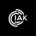 IAK letter logo design on black background. IAK creative initials letter logo concept. IAK letter design Royalty Free Stock Photo