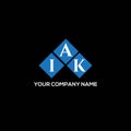IAK letter logo design on BLACK background. IAK creative initials letter logo concept. IAK letter design.IAK letter logo design on Royalty Free Stock Photo
