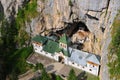 Ialomita cave monastery,bucegi mountains,romania Royalty Free Stock Photo