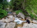 The mountain trail to Scropoasa lake, Bucegi mountains, Romania