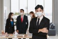 ian Businessman Wearing Mask in Prevention for Coronavirus in office. concept health Royalty Free Stock Photo