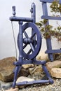 Handmade romanian wooden spinning-wheel distaff