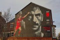 Ian Rush, a famous Liverpool FC player on a wall. Royalty Free Stock Photo