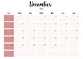 2023 November month calendar