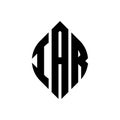 IAR circle letter logo design with circle and ellipse shape. IAR ellipse letters with typographic style. The three initials form a Royalty Free Stock Photo