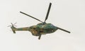 IAR Puma elicopter flying in the sky, stunt aerobatic.