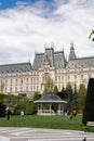 Palatul Culturii or The Palace of Culture is an edifice located in Iasi, Romania. Children play on Royalty Free Stock Photo