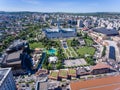 Iasi, Romania, July 2017: Iasi city centre and Palas Mall aeria