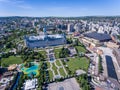 Iasi, Romania, July 2017: Iasi city centre and Palas Mall aeria