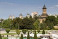 Park and churches domes from Iasi city