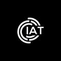 IAT letter logo design on black background. IAT creative initials letter logo concept. IAT letter design Royalty Free Stock Photo