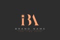 IBA abstract letter logo design Royalty Free Stock Photo