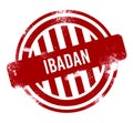 Ibadan - Red grunge button, stamp