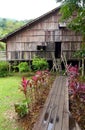 Iban tribe longhouse in Sarawak, Borneo Royalty Free Stock Photo