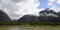 Ibanez river and Castillo Range, Patagonia, Chile Royalty Free Stock Photo