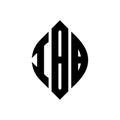 IBB circle letter logo design with circle and ellipse shape. IBB ellipse letters with typographic style. The three initials form a Royalty Free Stock Photo