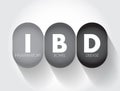 IBD Inflammatory Bowel Disease - group of inflammatory conditions of the colon and small intestine, acronym text concept