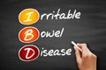IBD - Irritable Bowel Disease, acronym health concept on blackboard