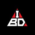 IBD triangle letter logo design with triangle shape. IBD triangle logo design monogram. IBD triangle vector logo template with red