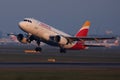 Iberia Airline plane taking off from runway Royalty Free Stock Photo