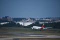 Iberia Airlines Airplane landing at Dulles International Airport in Washington DC