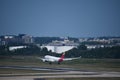 Iberia Airlines Airplane landing at Dulles International Airport in Washington DC