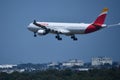 Iberia Airlines Airplane landing at Dulles International Airport in Washington DC