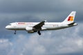 Iberia Airlines passenger plane at airport. Schedule flight travel. Aviation and aircraft. Air transport. Global Royalty Free Stock Photo