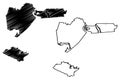 Iberia County, Louisiana U.S. county, United States of America, USA, U.S., US map vector illustration, scribble sketch Iberia