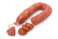Iberian chorizo isolated on white Royalty Free Stock Photo