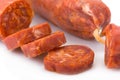 Iberian chorizo isolated on white Royalty Free Stock Photo
