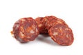 Iberian chorizo sliced Royalty Free Stock Photo