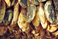 Iberian hams in the drying shed Royalty Free Stock Photo