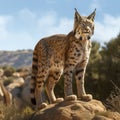 Iberian lynx forest animal. Generate Ai Royalty Free Stock Photo