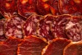 Iberian sausages ham board Tapas from spain Royalty Free Stock Photo
