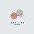 Ibex goat line style logo template design for brand or company and other Royalty Free Stock Photo