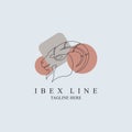 Ibex goat line style logo template design for brand or company and other Royalty Free Stock Photo