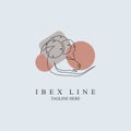 Ibex goat line style logo template design for brand or company and other Royalty Free Stock Photo