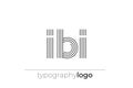 IBI modern geometric typography logo Royalty Free Stock Photo