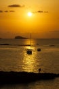 Ibiza Beautiful sunset in Cala Conta, Ibiza,near San Antonio Royalty Free Stock Photo