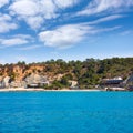 Ibiza Cala dHort d Hort view from boat in Balearic Royalty Free Stock Photo