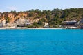 Ibiza Cala dHort d Hort view from boat in Balearic Royalty Free Stock Photo