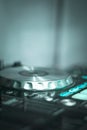 Ibiza dj turntables mixing Royalty Free Stock Photo