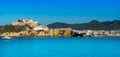 Ibiza Eivissa Castle and skyline in Balearics Royalty Free Stock Photo