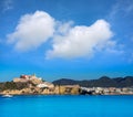 Ibiza Eivissa Castle and skyline in Balearics Royalty Free Stock Photo