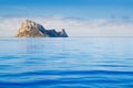 Ibiza Es Vedra island in calm blue water