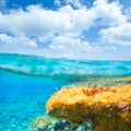 Ibiza Formentera underwater waterline blue sky Royalty Free Stock Photo