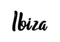 Ibiza hand-lettering calligraphy. Hand drawn brush calligraphy.